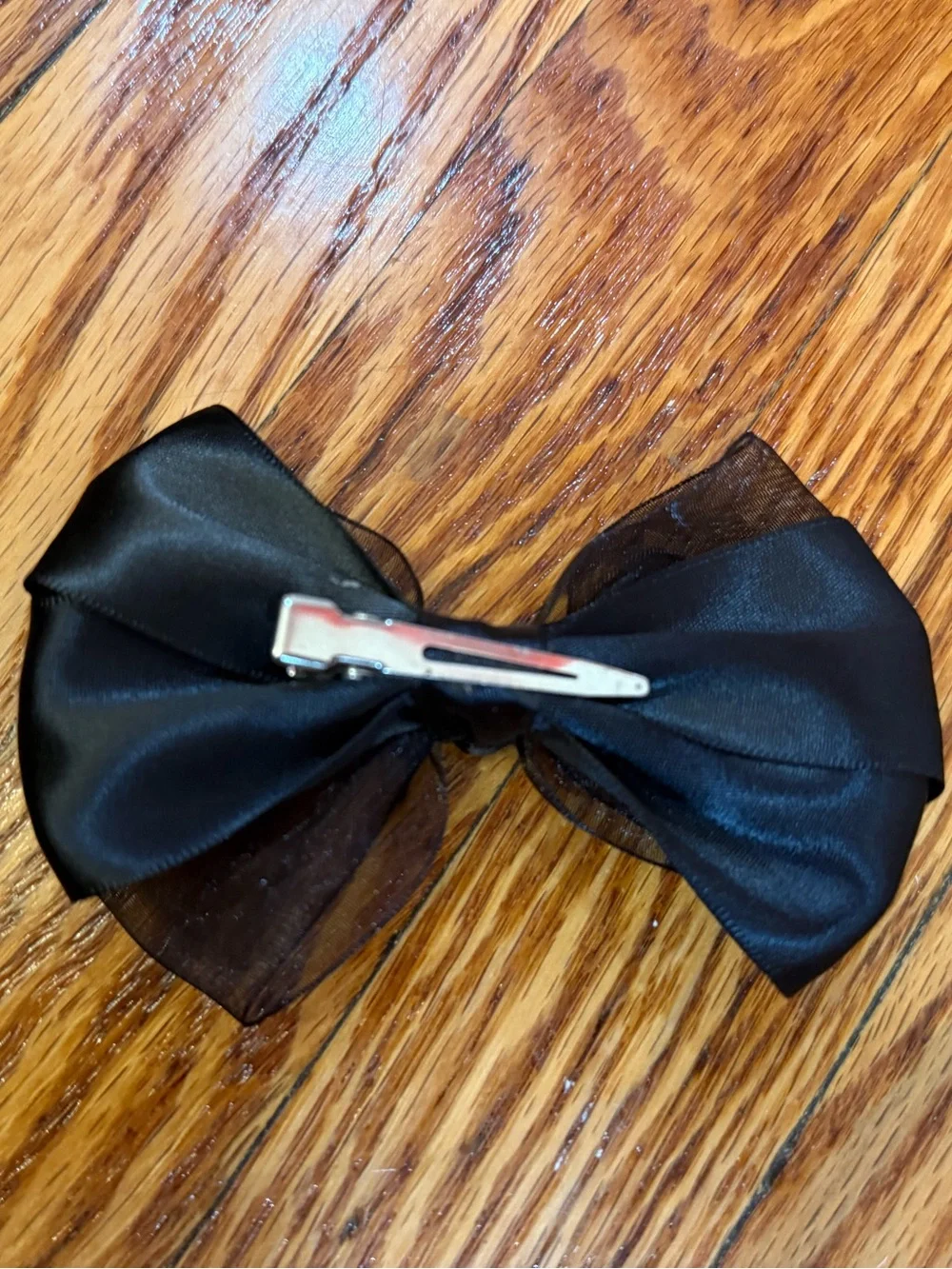 Black Sheer Bow Hair Clip for Kids - Classic Hair Accessory
